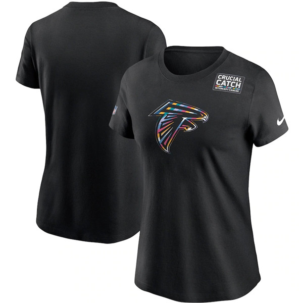 Women's Atlanta Falcons Black NFL 2020 Sideline Crucial Catch Performance T-Shirt(Run Small) Women's Atlanta Falcons Black NFL 2020 Sideline Crucial Catch Performance T-Shirt(Run Small)